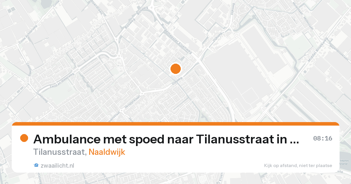 Ambulance met spoed naar Tilanusstraat in Naaldwijk — 17 aug 2026
