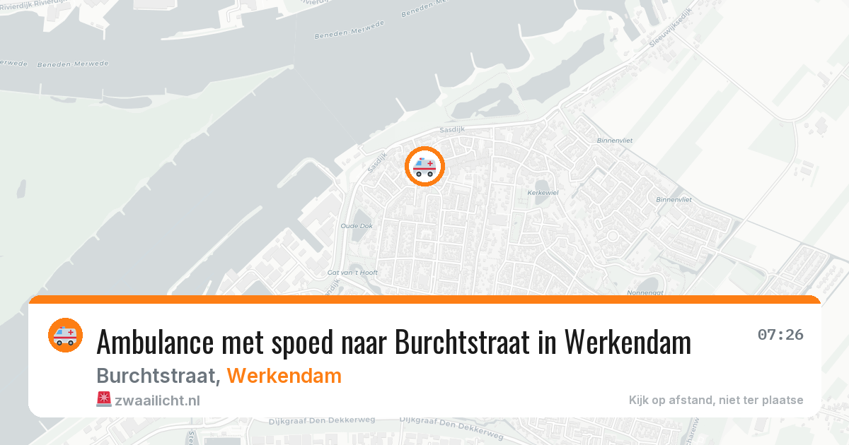 Ambulance met spoed naar Burchtstraat in Werkendam — 11 aug 2026