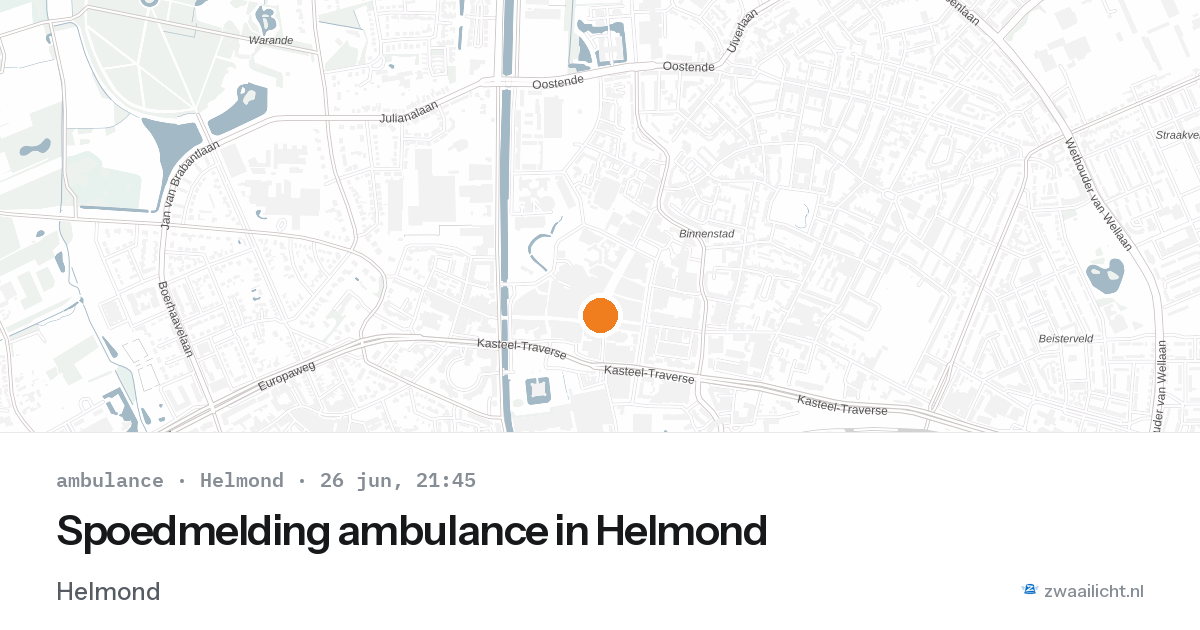 Spoedmelding ambulance in Helmond — 26 jun 2026