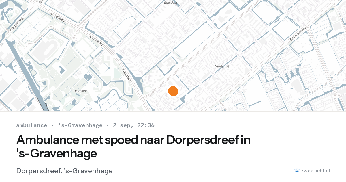 Ambulance met spoed naar Dorpersdreef in 's-Gravenhage — 2 sep 2026