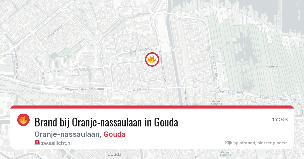 Brand bij Oranje-nassaulaan in Gouda — 26 jun 2026