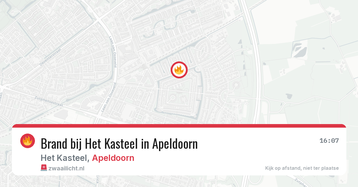 Brand bij Het Kasteel in Apeldoorn — 12 aug 2026