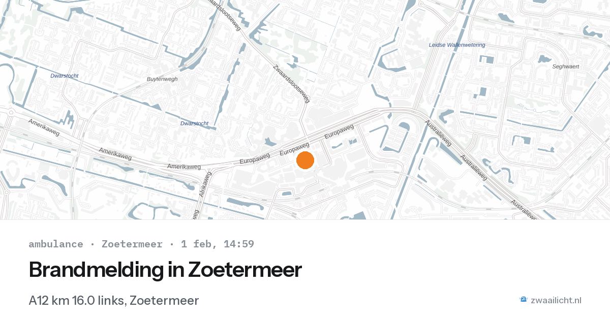 Brandmelding in Zoetermeer — 1 feb 2026