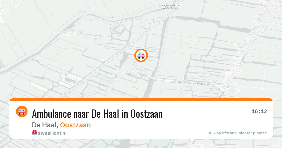 Ambulance naar De Haal in Oostzaan — 30 jul 2026