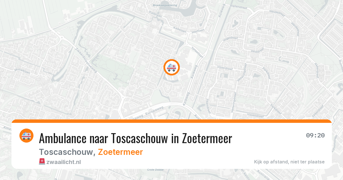 Ambulance naar Toscaschouw in Zoetermeer — 15 jul 2026