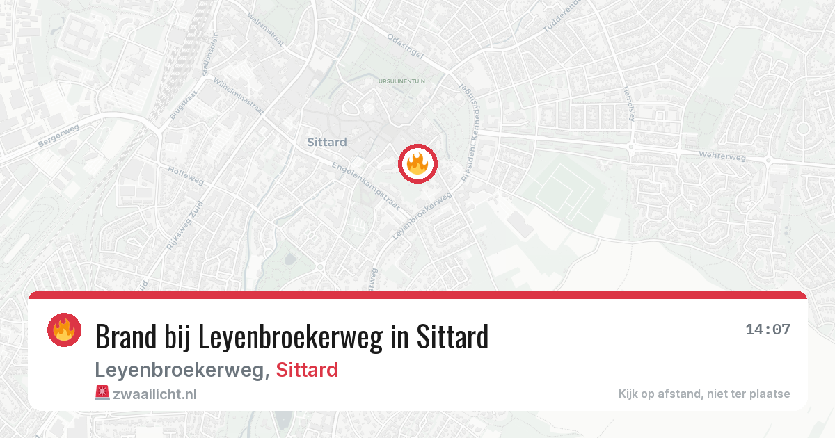 Brand bij Leyenbroekerweg in Sittard — 22 mei 2026
