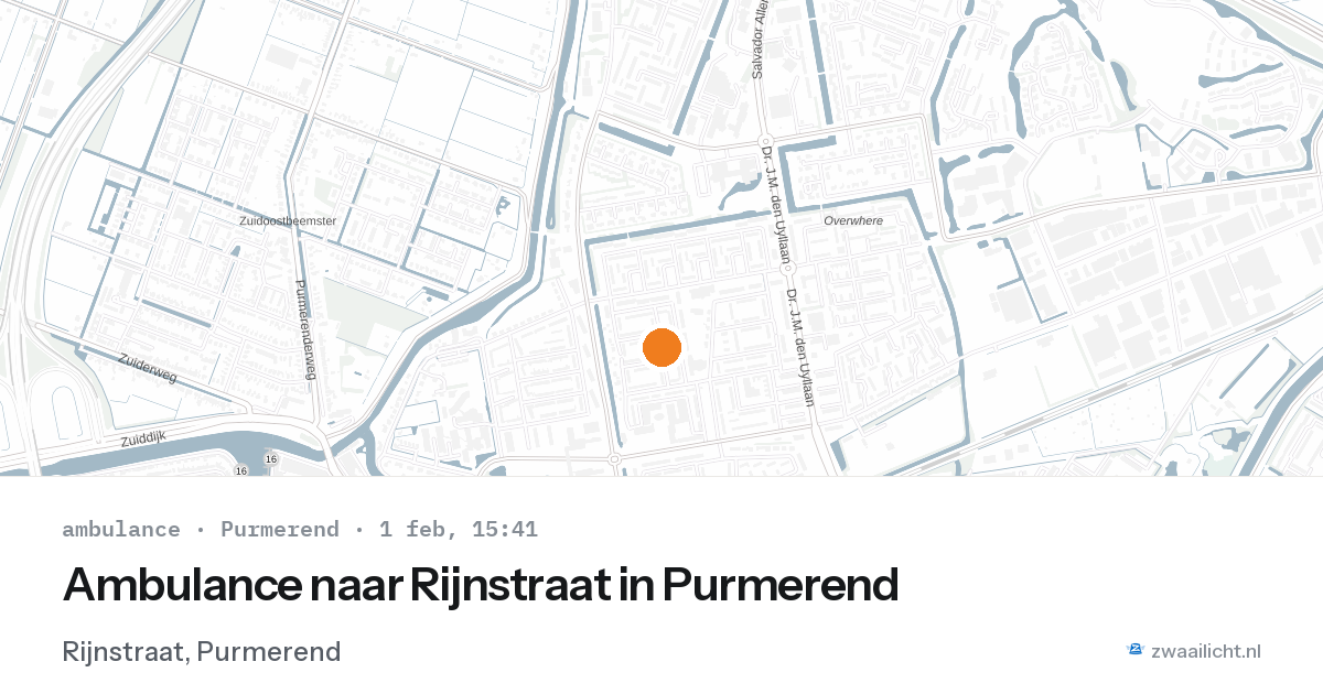 Ambulance naar Rijnstraat in Purmerend — 1 feb 2026