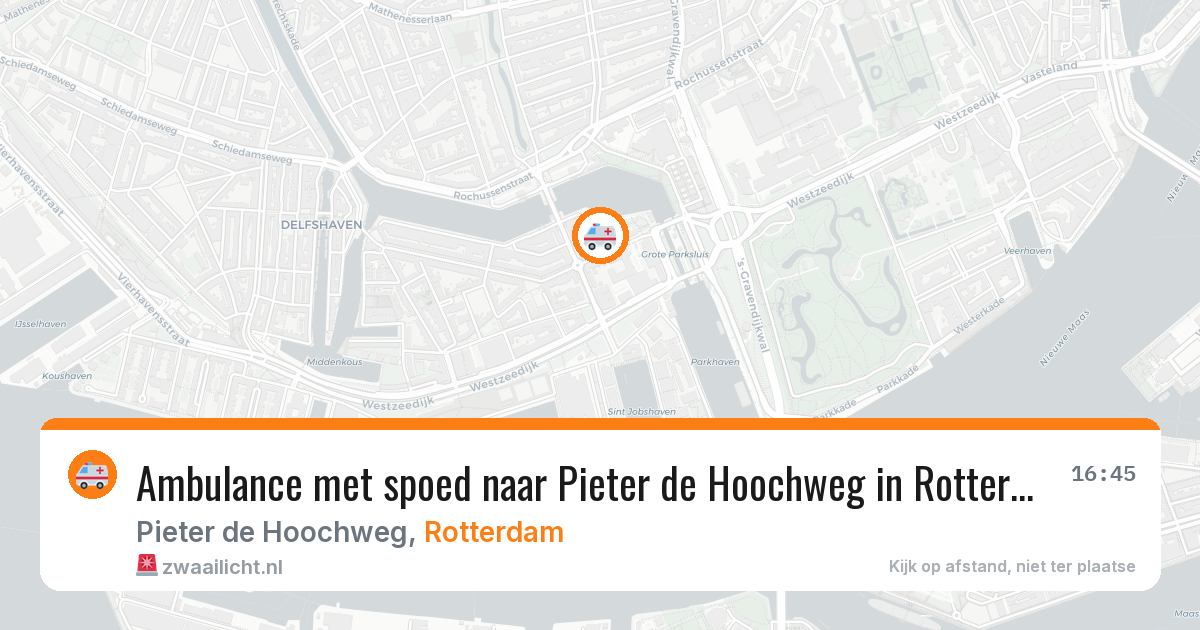Ambulance met spoed naar Pieter de Hoochweg in Rotterdam — 24 feb 2026