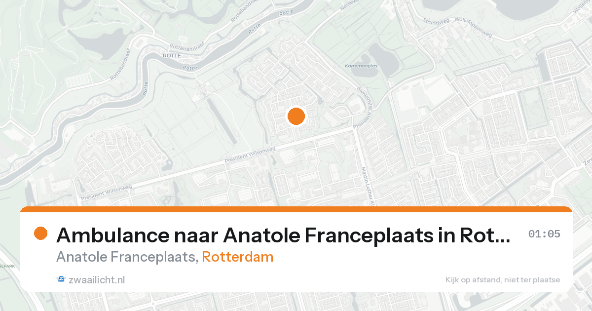 Ambulance naar Anatole Franceplaats in Rotterdam — 16 aug 2026