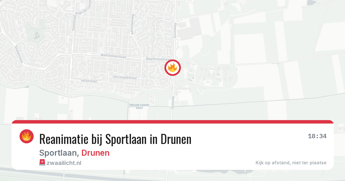 Reanimatie bij Sportlaan in Drunen — 10 mei 2026