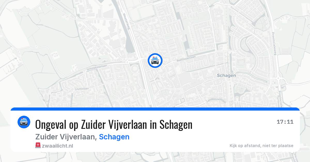 Ongeval op Zuider Vijverlaan in Schagen — 29 jul 2026