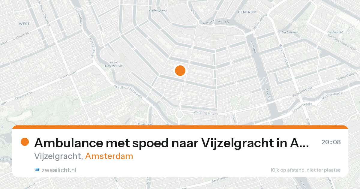 Ambulance met spoed naar Vijzelgracht in Amsterdam — 19 aug 2026