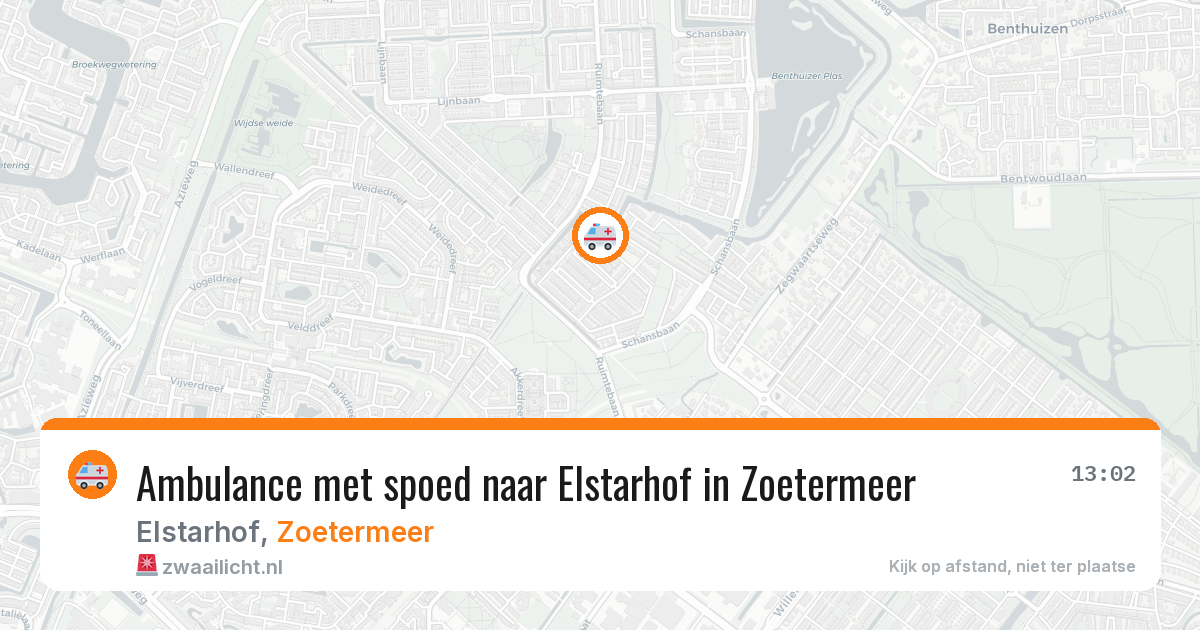 Ambulance met spoed naar Elstarhof in Zoetermeer — 16 jul 2026