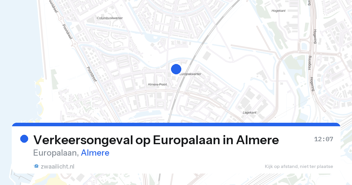 Verkeersongeval op Europalaan in Almere — 27 aug 2026