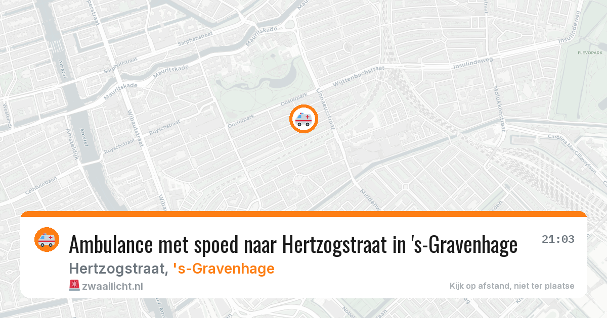 Ambulance met spoed naar Hertzogstraat in 's-Gravenhage — 21 mrt 2026