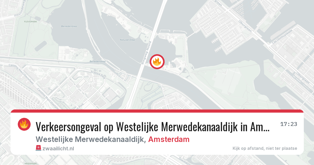 Verkeersongeval op Westelijke Merwedekanaaldijk in Amsterdam — 30 mrt 2026