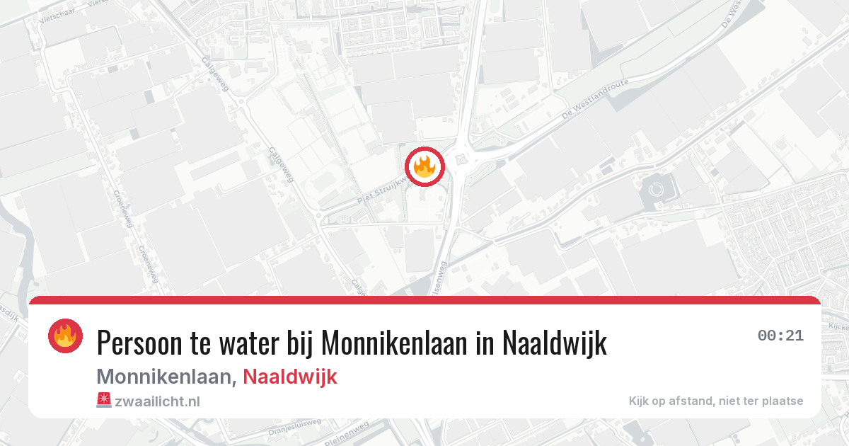 Persoon te water bij Monnikenlaan in Naaldwijk — 16 mei 2026