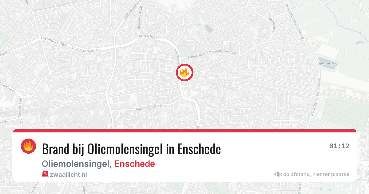 Brand bij Oliemolensingel in Enschede — 26 jun 2026