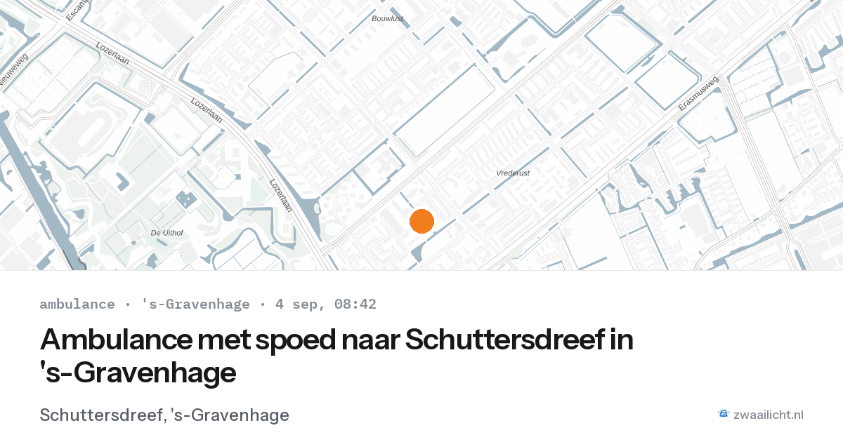 Ambulance met spoed naar Schuttersdreef in 's-Gravenhage — 4 sep 2026
