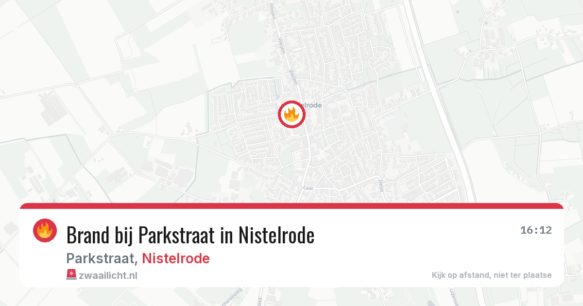 Brand bij Parkstraat in Nistelrode — 6 jun 2026