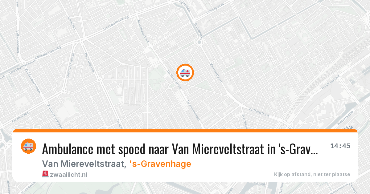 Ambulance met spoed naar Van Miereveltstraat in 's-Gravenhage — 27 jul 2026