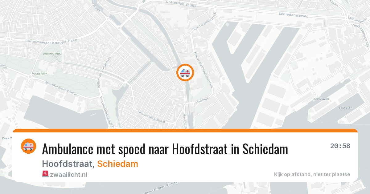 Ambulance met spoed naar Hoofdstraat in Schiedam — 1 aug 2026