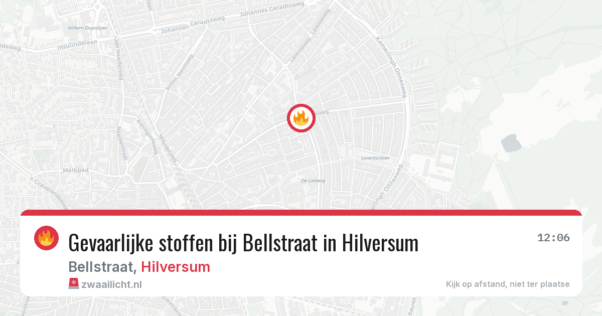 Gevaarlijke stoffen bij Bellstraat in Hilversum — 19 mrt 2026