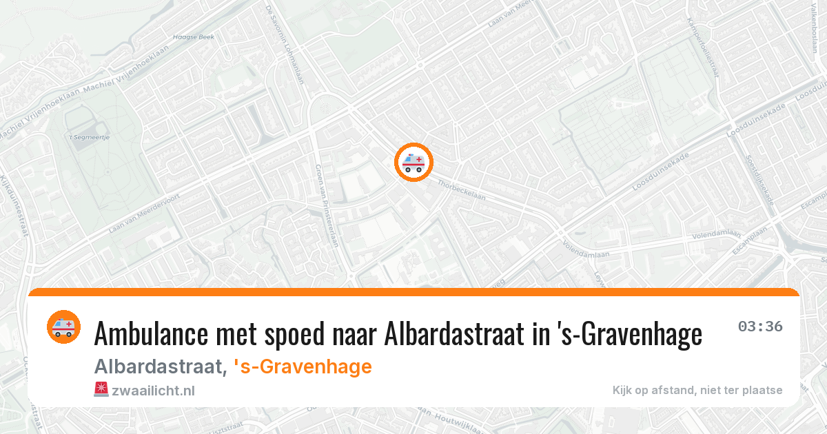 Ambulance met spoed naar Albardastraat in 's-Gravenhage — 25 mrt 2026