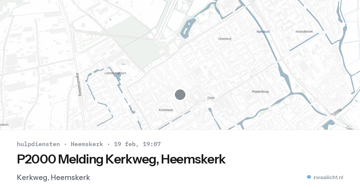 P2000 Melding Kerkweg, Heemskerk — 19 feb 2026
