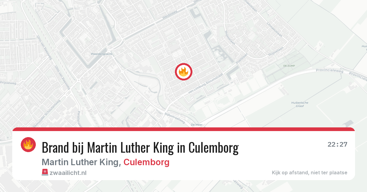 Brand bij Martin Luther King in Culemborg — 5 aug 2026