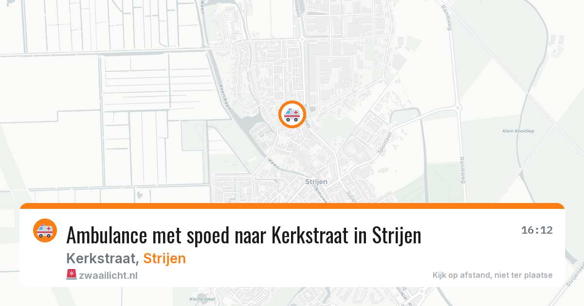 Ambulance met spoed naar Kerkstraat in Strijen — 23 apr 2026