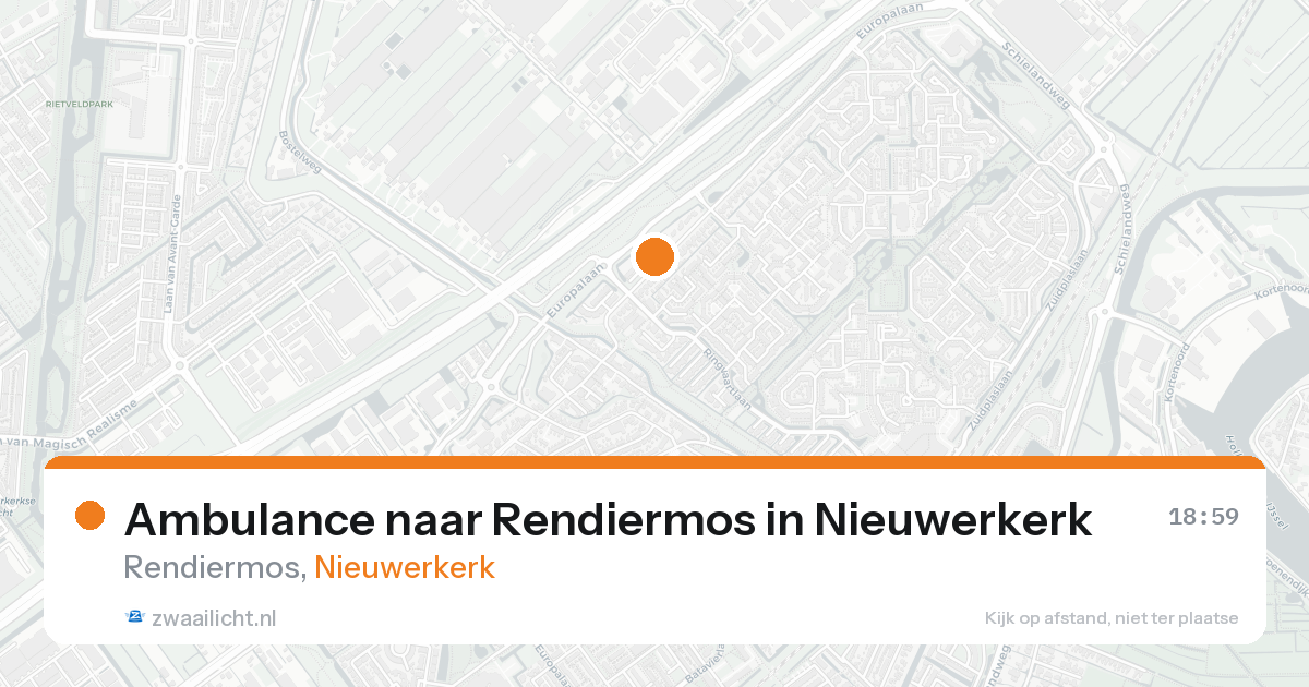 Ambulance naar Rendiermos in Nieuwerkerk — 15 aug 2026