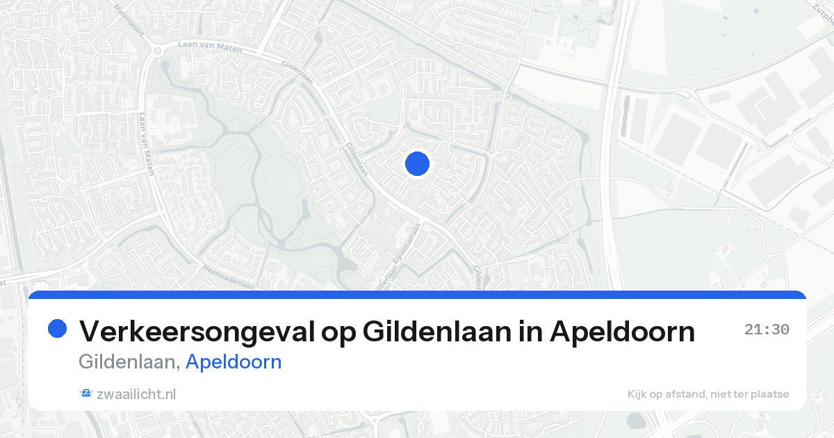 Verkeersongeval op Gildenlaan in Apeldoorn — 22 aug 2026
