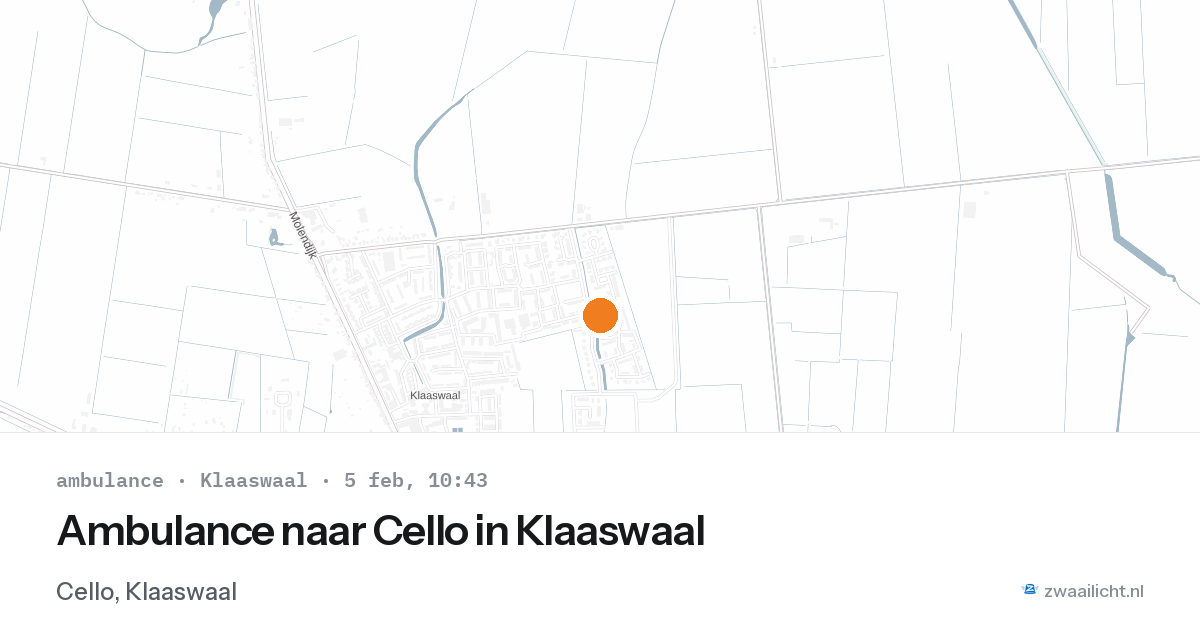 Ambulance naar Cello in Klaaswaal — 5 feb 2026