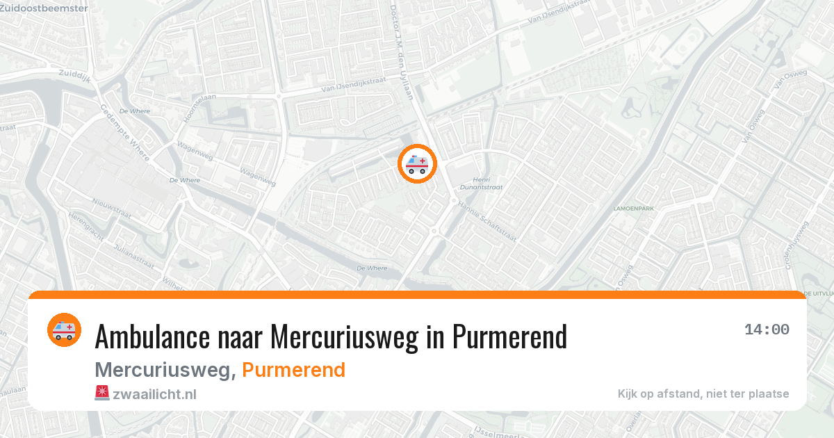 Ambulance naar Mercuriusweg in Purmerend — 10 aug 2026