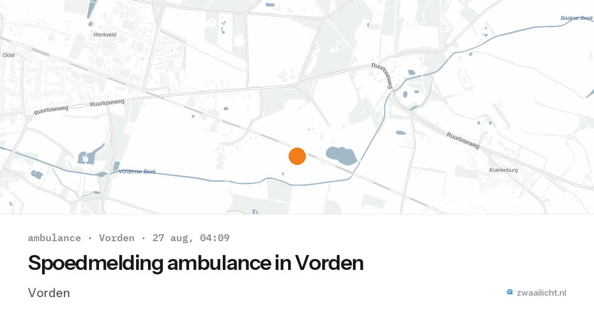 Spoedmelding ambulance in Vorden — 27 aug 2026