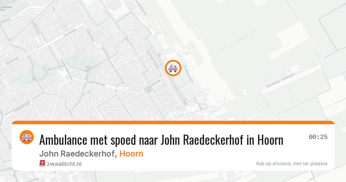 Ambulance met spoed naar John Raedeckerhof in Hoorn — 4 mei 2026