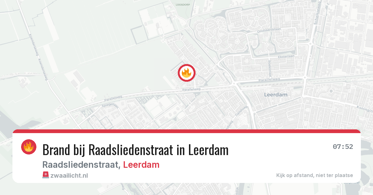 Brand bij Raadsliedenstraat in Leerdam — 21 jul 2026