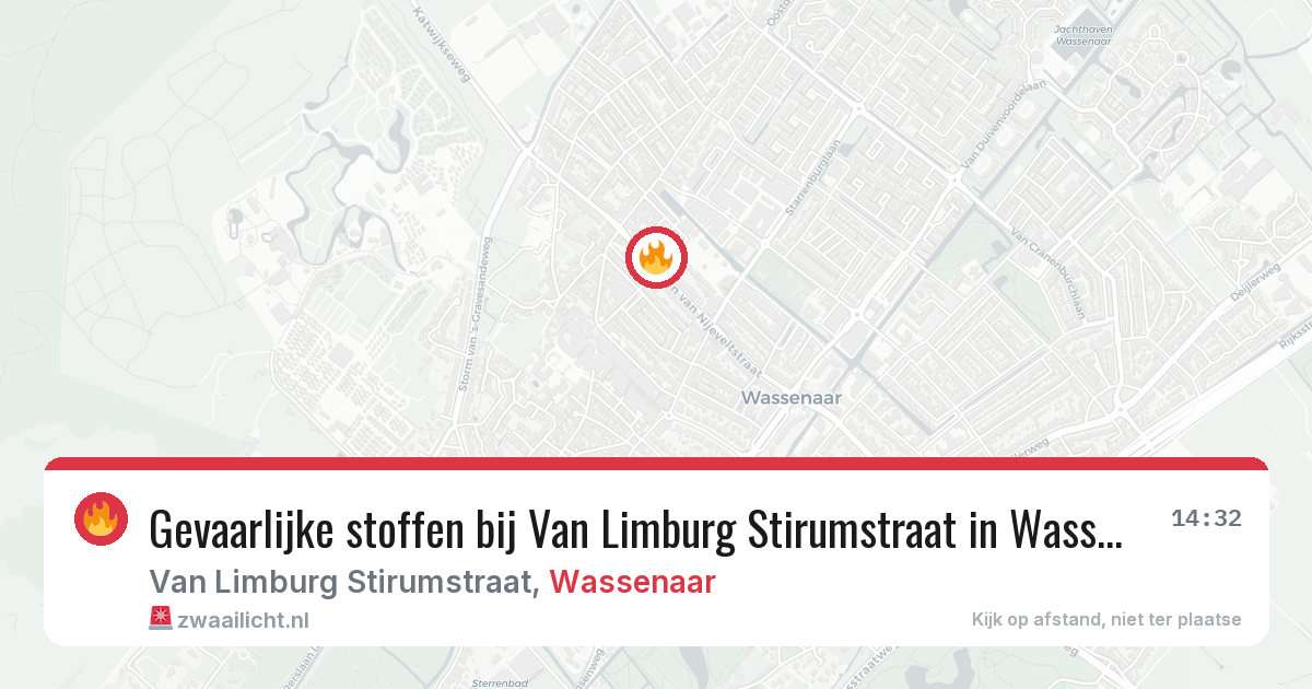 Gevaarlijke stoffen bij Van Limburg Stirumstraat in Wassenaar — 1 aug 2026