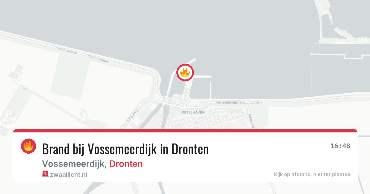 Brand bij Vossemeerdijk in Dronten — 28 jun 2026