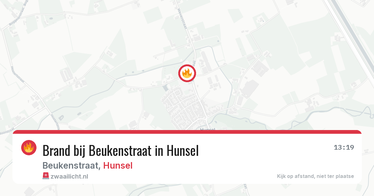 Brand bij Beukenstraat in Hunsel — 16 mrt 2026