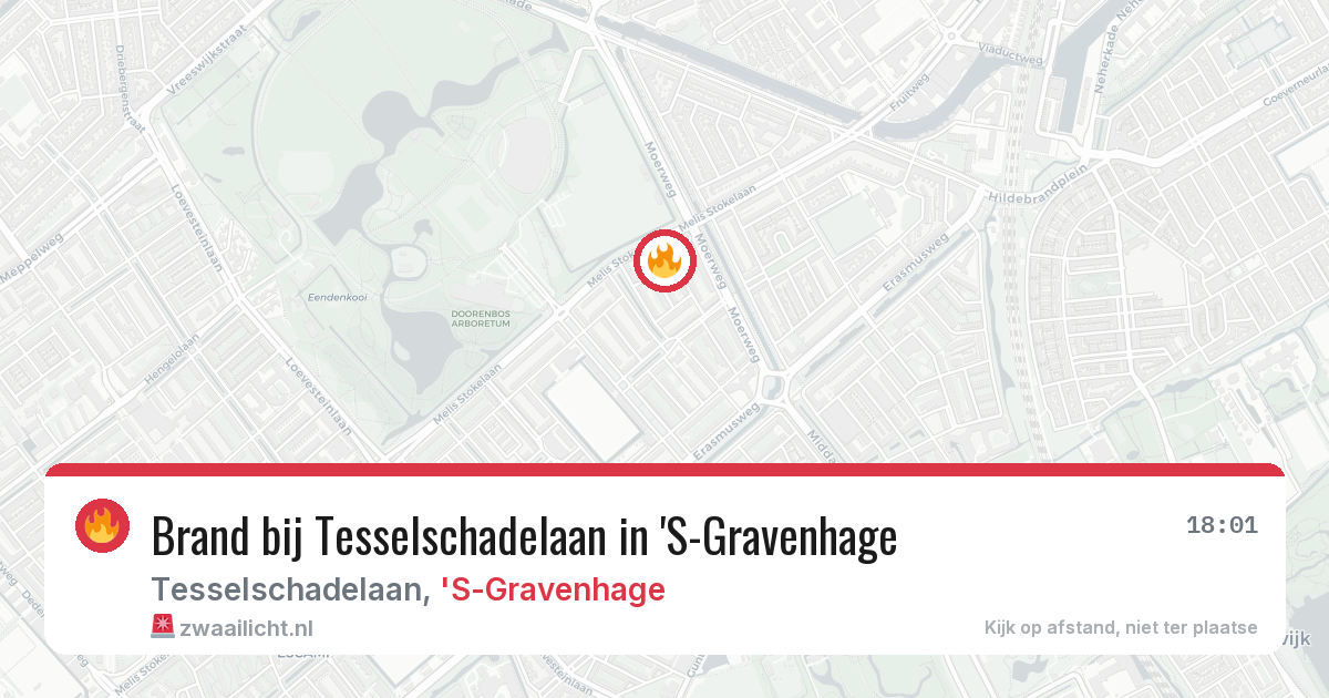 Brand bij Tesselschadelaan in 'S-Gravenhage — 25 mei 2026