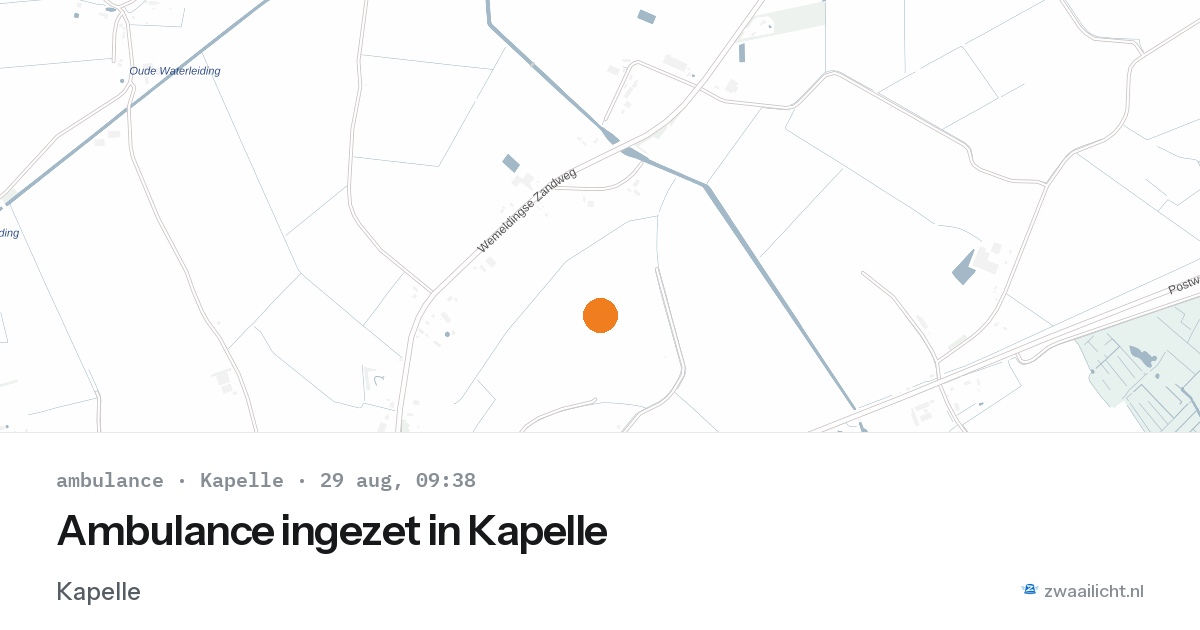 Ambulance ingezet in Kapelle — 29 aug 2026