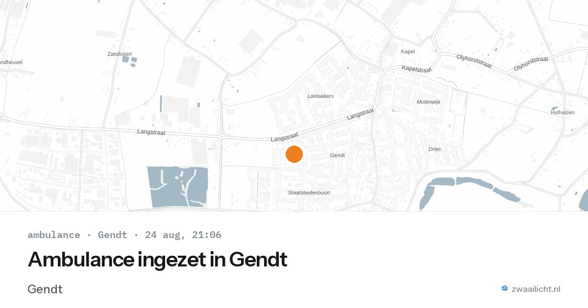 Ambulance ingezet in Gendt — 24 aug 2026