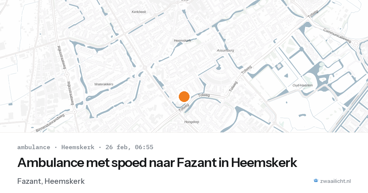 Ambulance met spoed naar Fazant in Heemskerk — 26 feb 2026