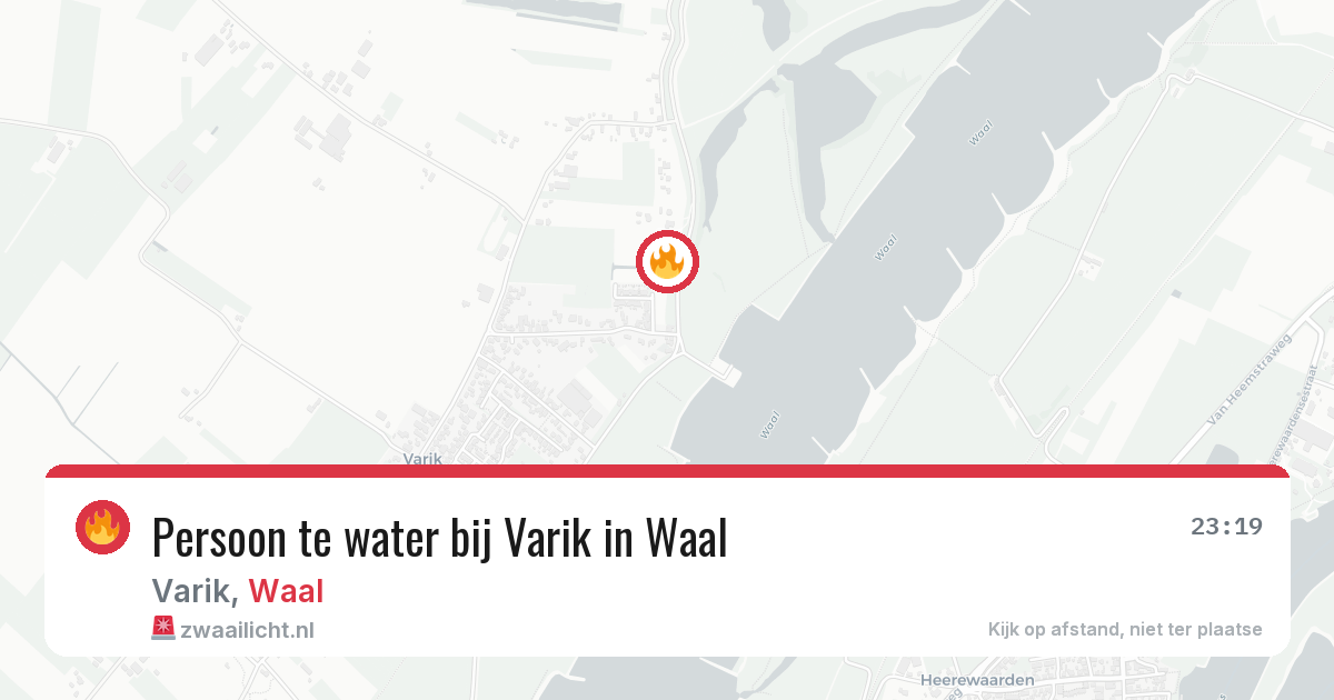 Persoon te water bij Varik in Waal — 13 feb 2026