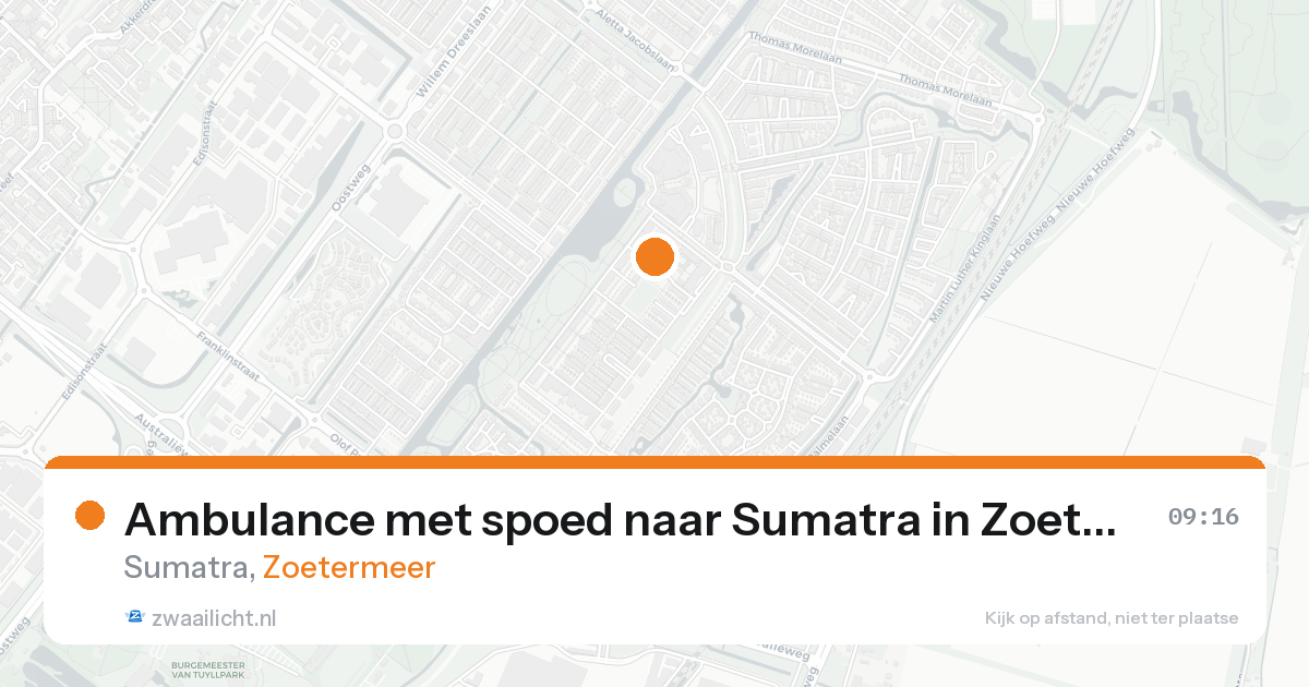 Ambulance met spoed naar Sumatra in Zoetermeer — 25 aug 2026