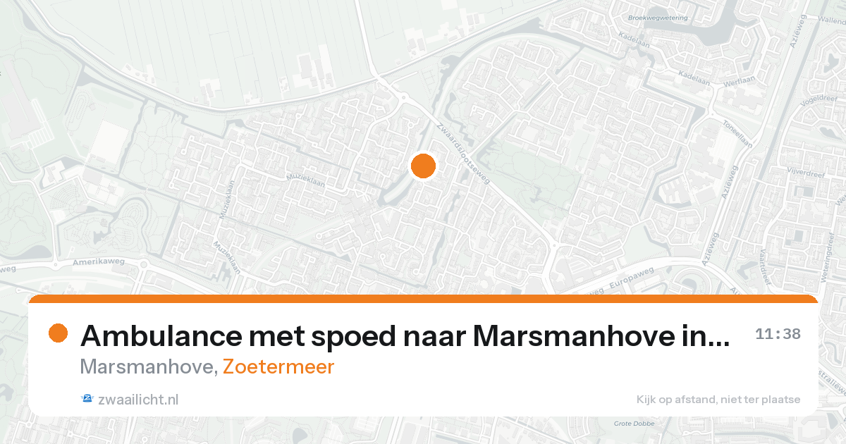 Ambulance met spoed naar Marsmanhove in Zoetermeer — 21 aug 2026