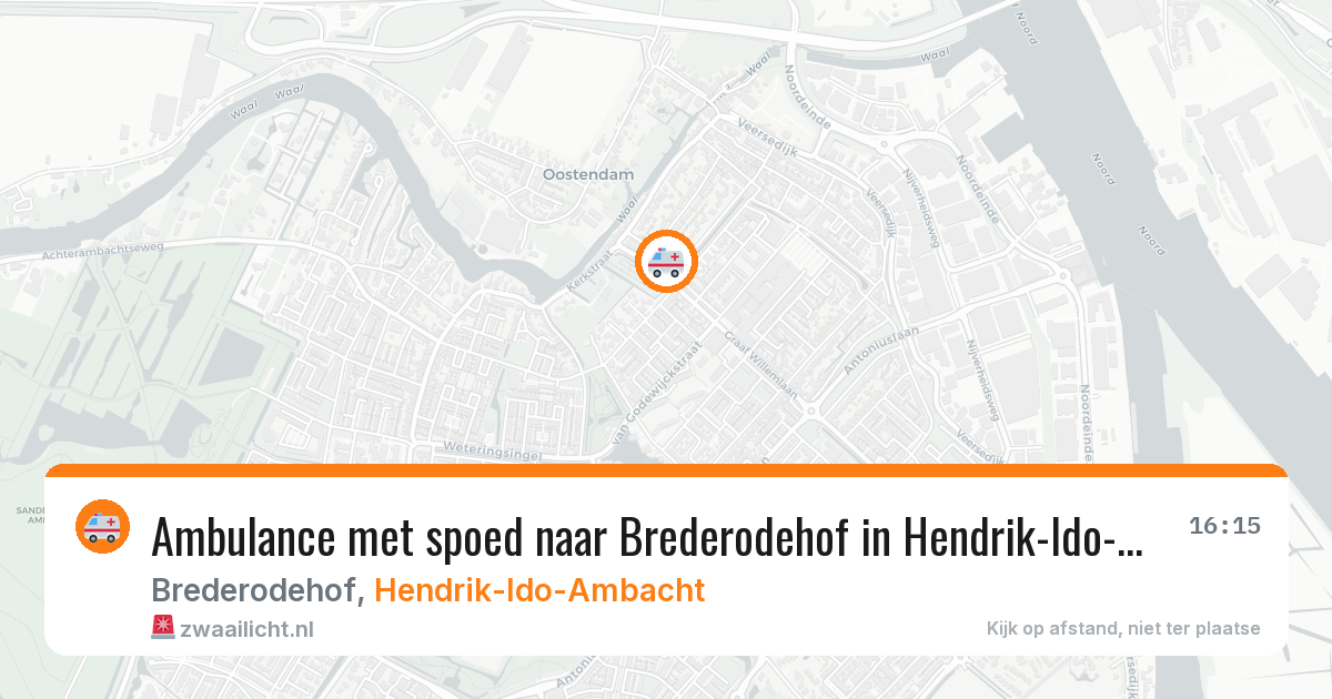 Ambulance met spoed naar Brederodehof in Hendrik-Ido-Ambacht — 10 jun 2026