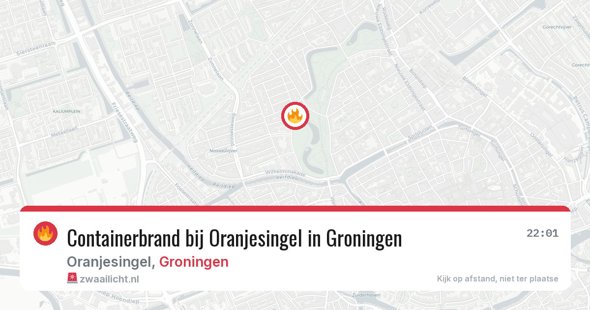 Containerbrand bij Oranjesingel in Groningen — 29 jun 2026